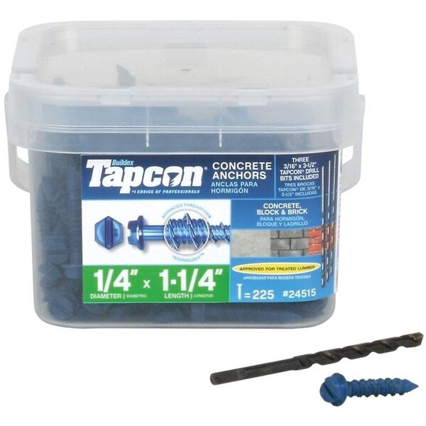 Tapcon Tapcon Concrete Screw, Steel Climaseal Coated 24515 Zoro